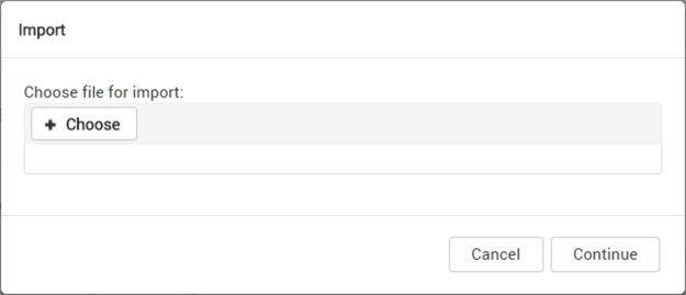 Import file dialog